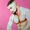 Cuadro: François Sagat (Perfil) / Pintor: Juan Grande