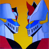 Cuadro: Mazinger Vs Gran Mazinger / Pintor: Juan Grande